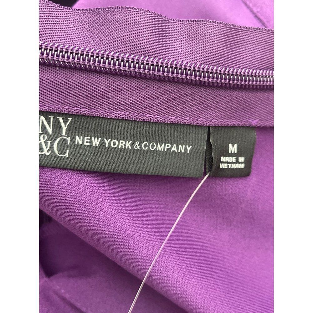 New York & Company Women Deep Purple Sheath Bow Tie Dress Size M NWT - Picture 9 of 11